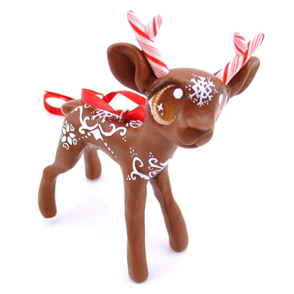 Gingerbread Reindeer Ornament - Polymer Clay Christmas Animals