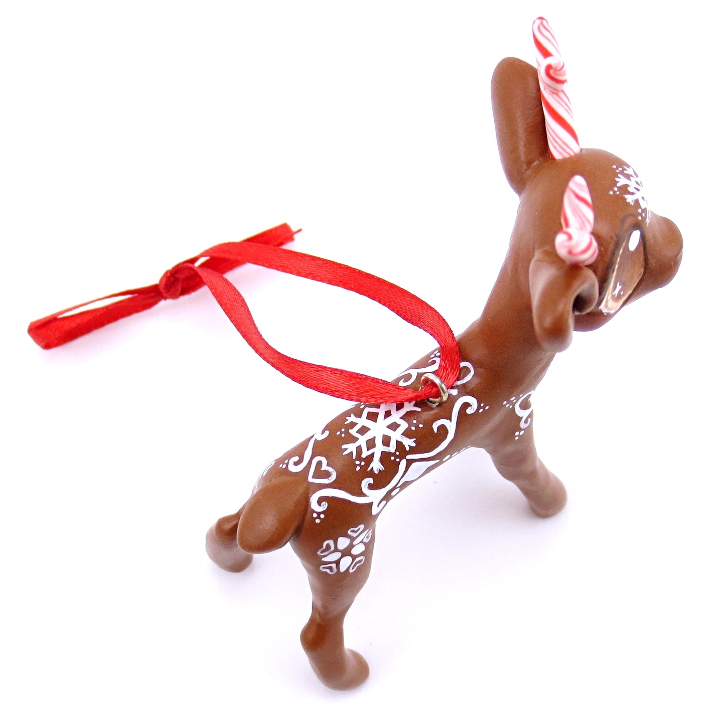 Gingerbread Reindeer Ornament - Polymer Clay Christmas Animals