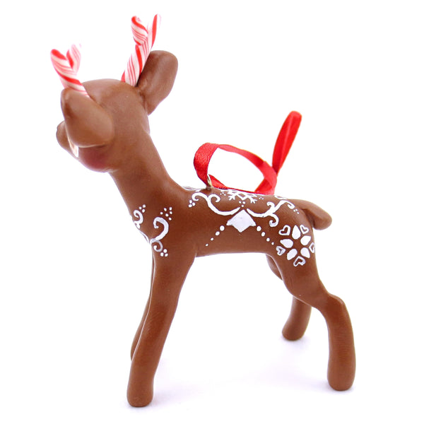 Gingerbread Reindeer Ornament - Polymer Clay Christmas Animals