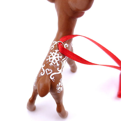 Gingerbread Reindeer Ornament - Polymer Clay Christmas Animals