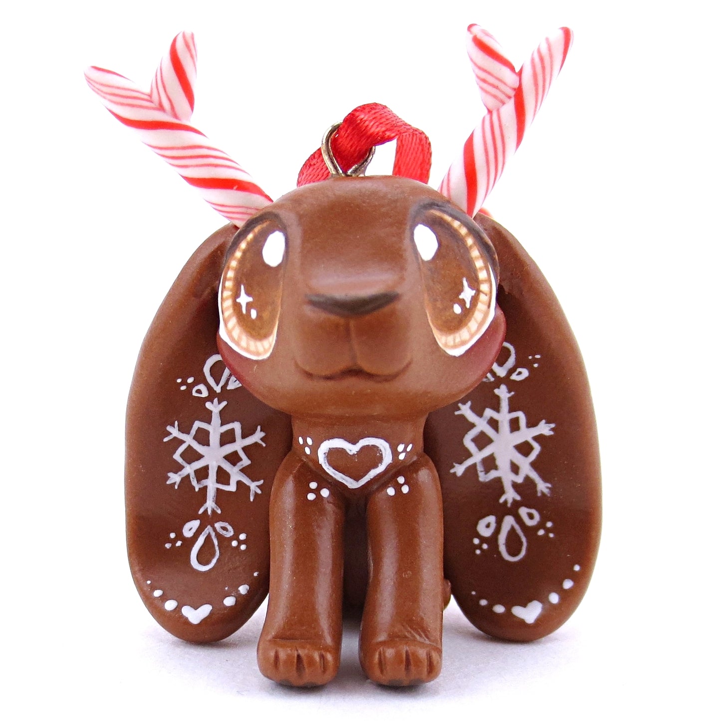 Gingerbread Jackalope Ornament - Polymer Clay Christmas Animals