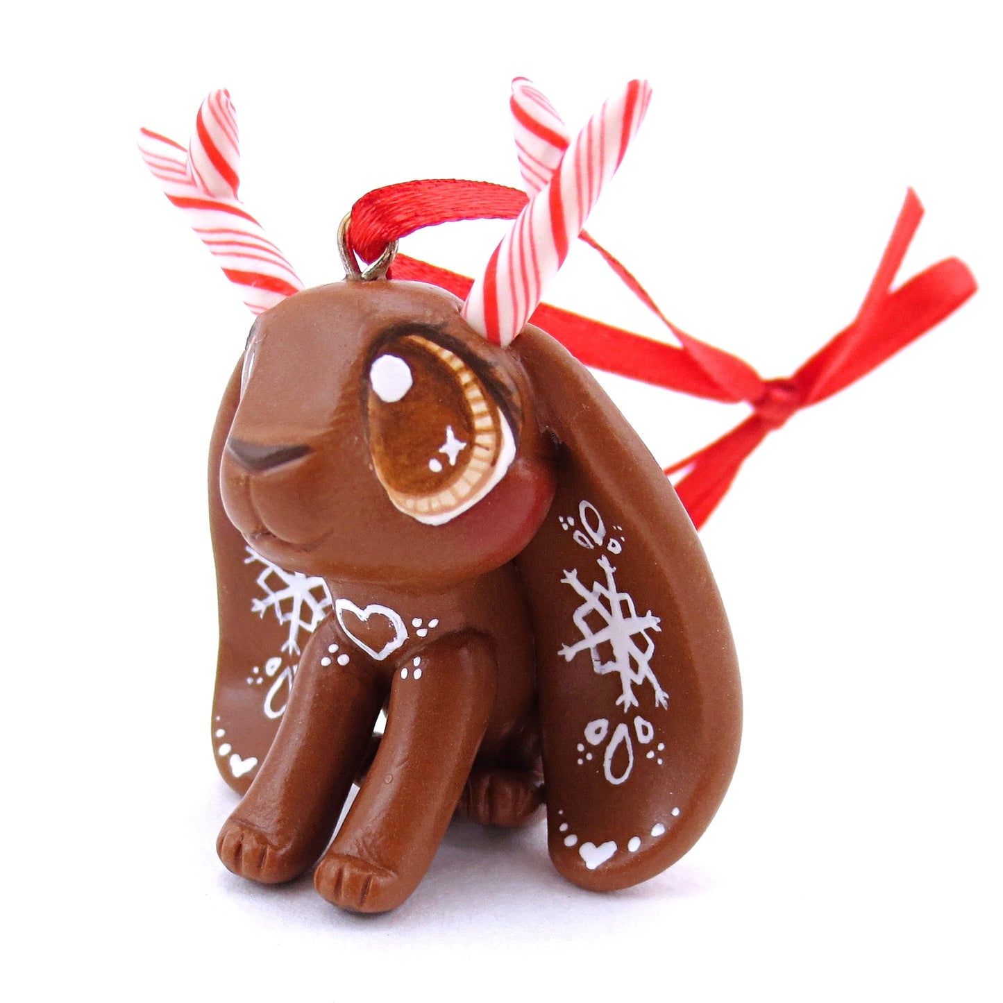 Gingerbread Jackalope Ornament - Polymer Clay Christmas Animals