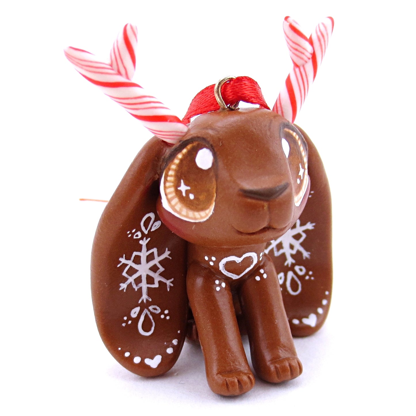 Gingerbread Jackalope Ornament - Polymer Clay Christmas Animals