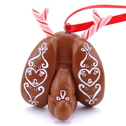 Gingerbread Jackalope Ornament - Polymer Clay Christmas Animals