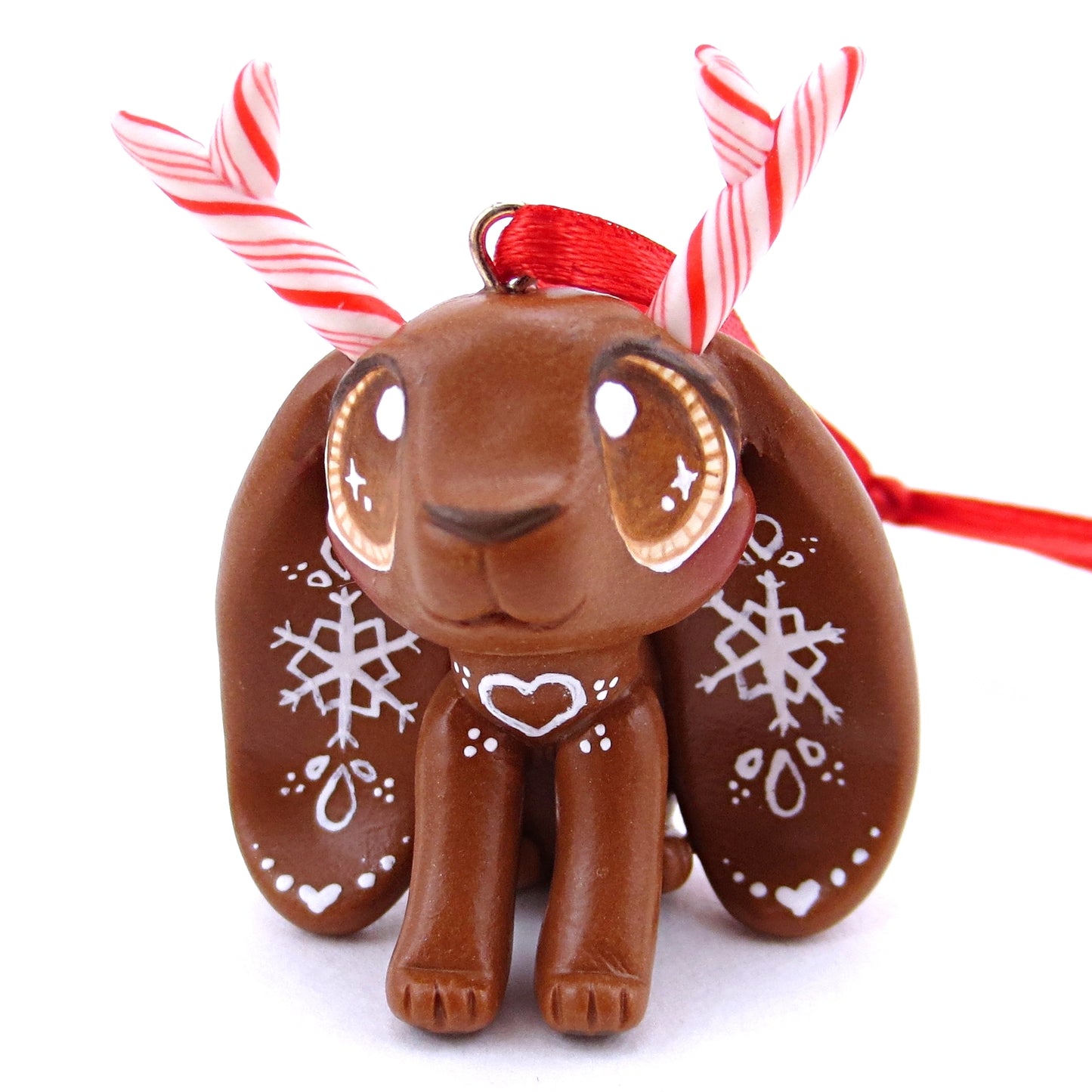 Gingerbread Jackalope Ornament - Polymer Clay Christmas Animals