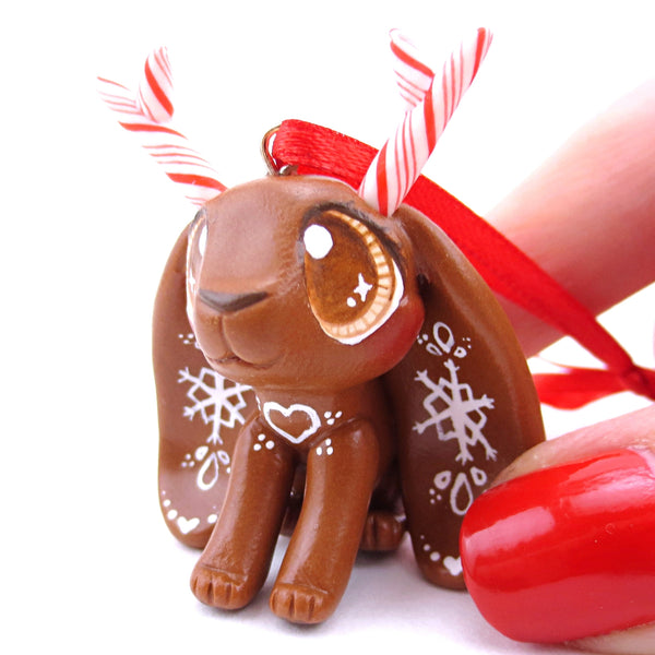 Gingerbread Jackalope Ornament - Polymer Clay Christmas Animals