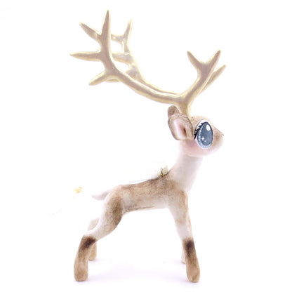 Big-Antlered Reindeer Ornament - Polymer Clay Christmas Animals