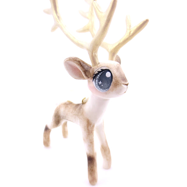 Big-Antlered Reindeer Ornament - Polymer Clay Christmas Animals