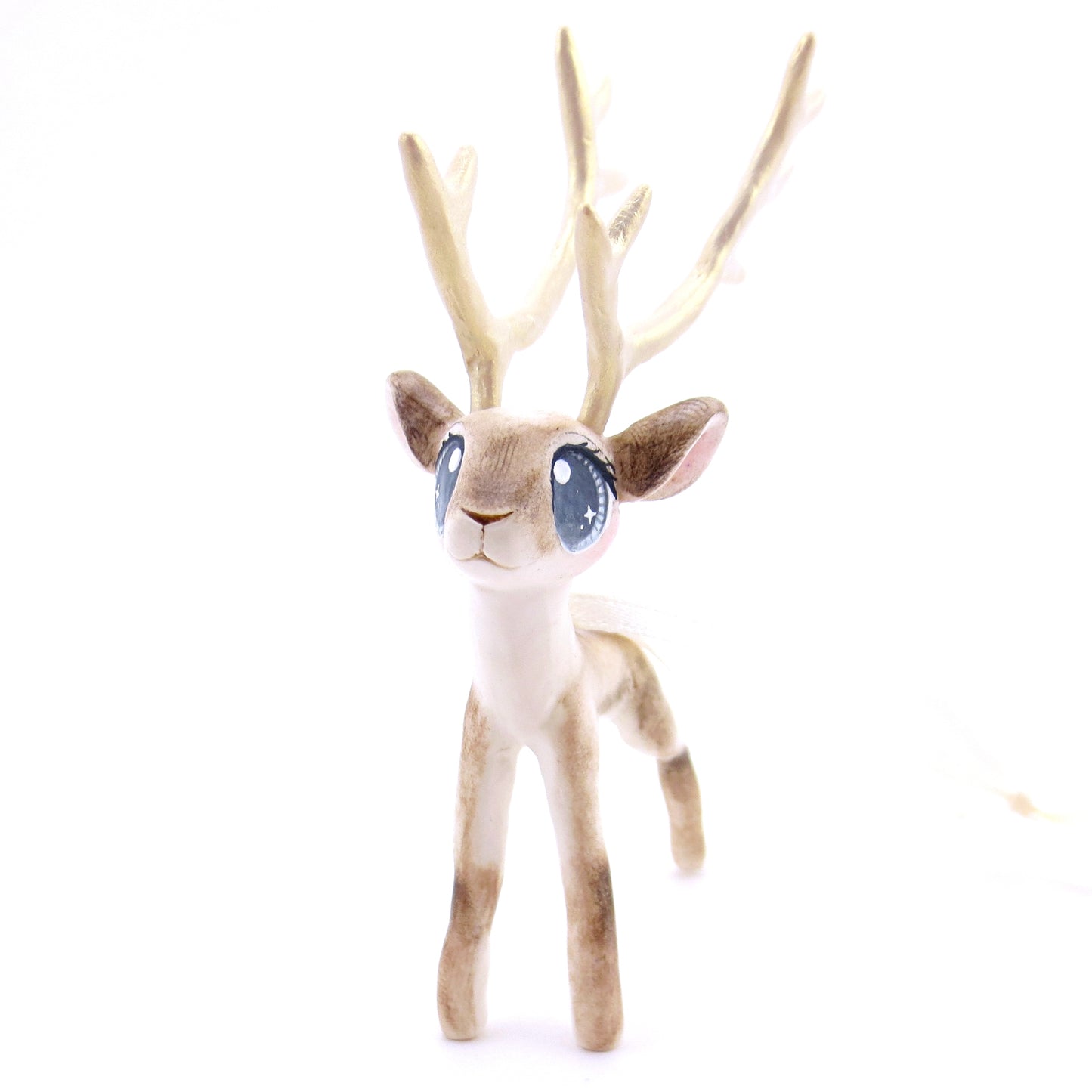 Big-Antlered Reindeer Ornament - Polymer Clay Christmas Animals