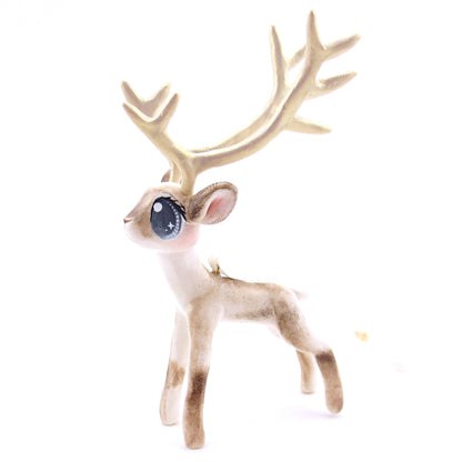 Big-Antlered Reindeer Ornament - Polymer Clay Christmas Animals