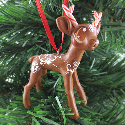 Gingerbread Reindeer Ornament - Polymer Clay Christmas Animals