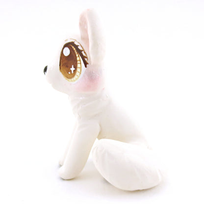 Arctic White Wolf Figurine - Polymer Clay Christmas Animals