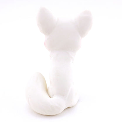 Arctic White Wolf Figurine - Polymer Clay Christmas Animals