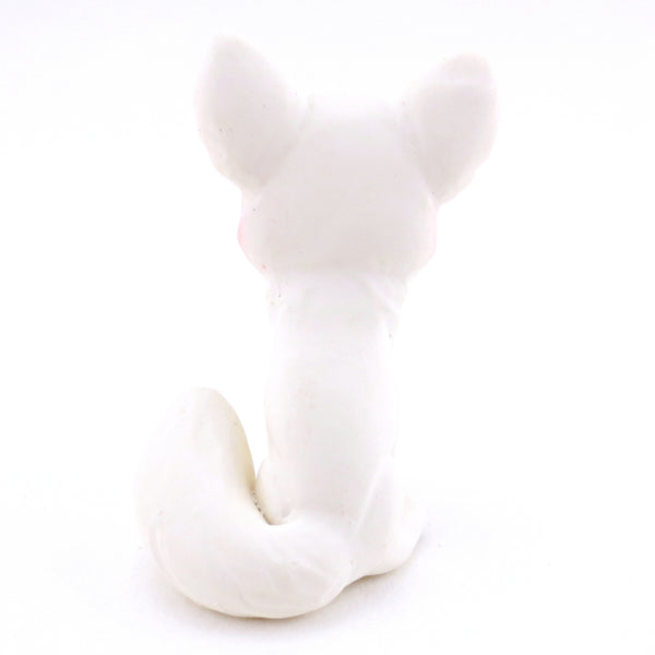 Arctic White Wolf Figurine - Polymer Clay Christmas Animals