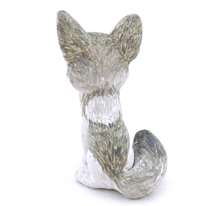 Grey Wolf Figurine - Polymer Clay Christmas Animals