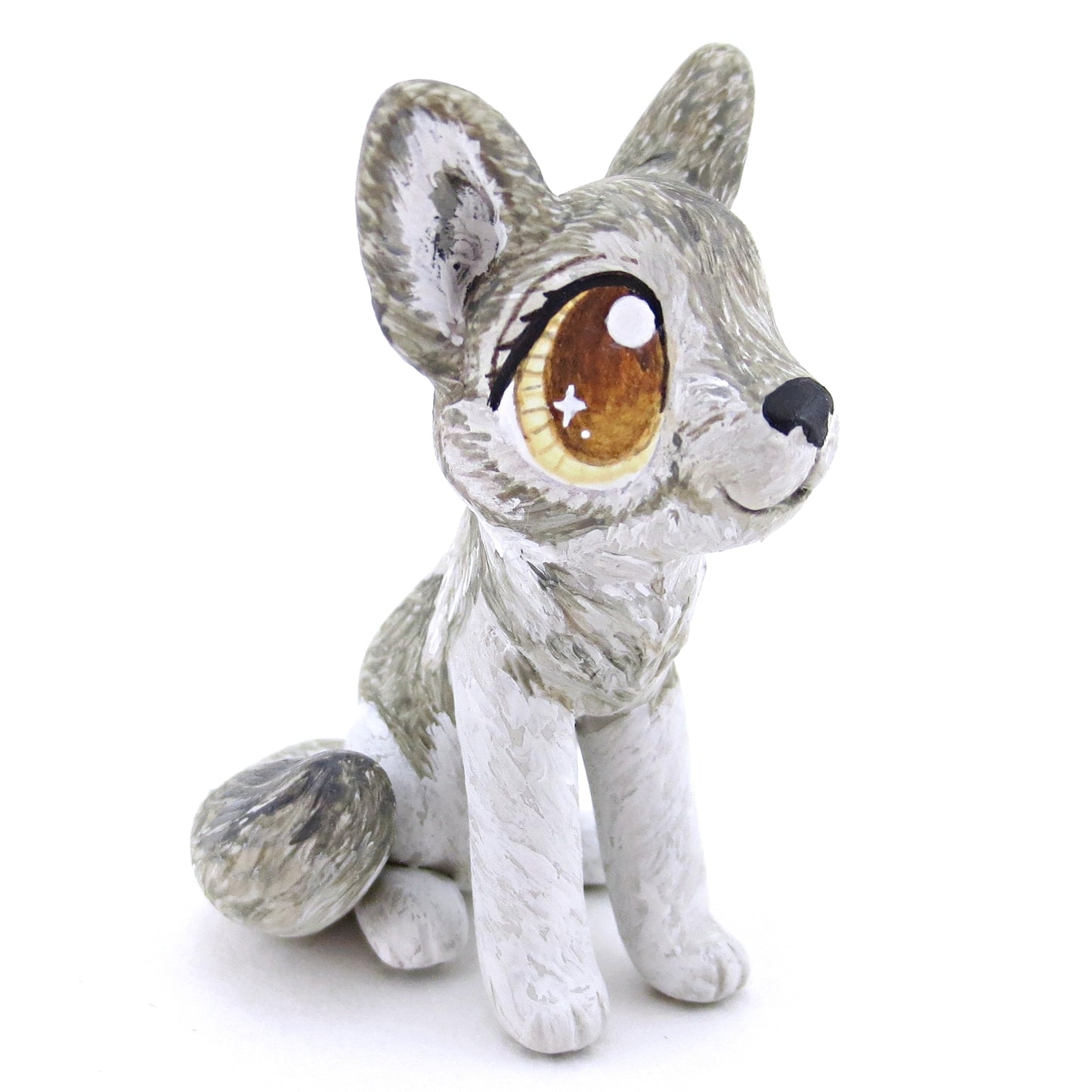 Grey Wolf Figurine - Polymer Clay Christmas Animals