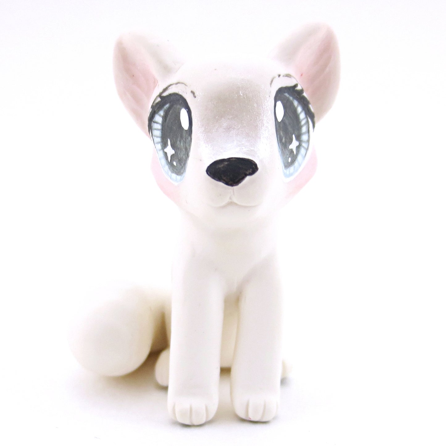 Arctic Fox Figurine - Polymer Clay Christmas Animals