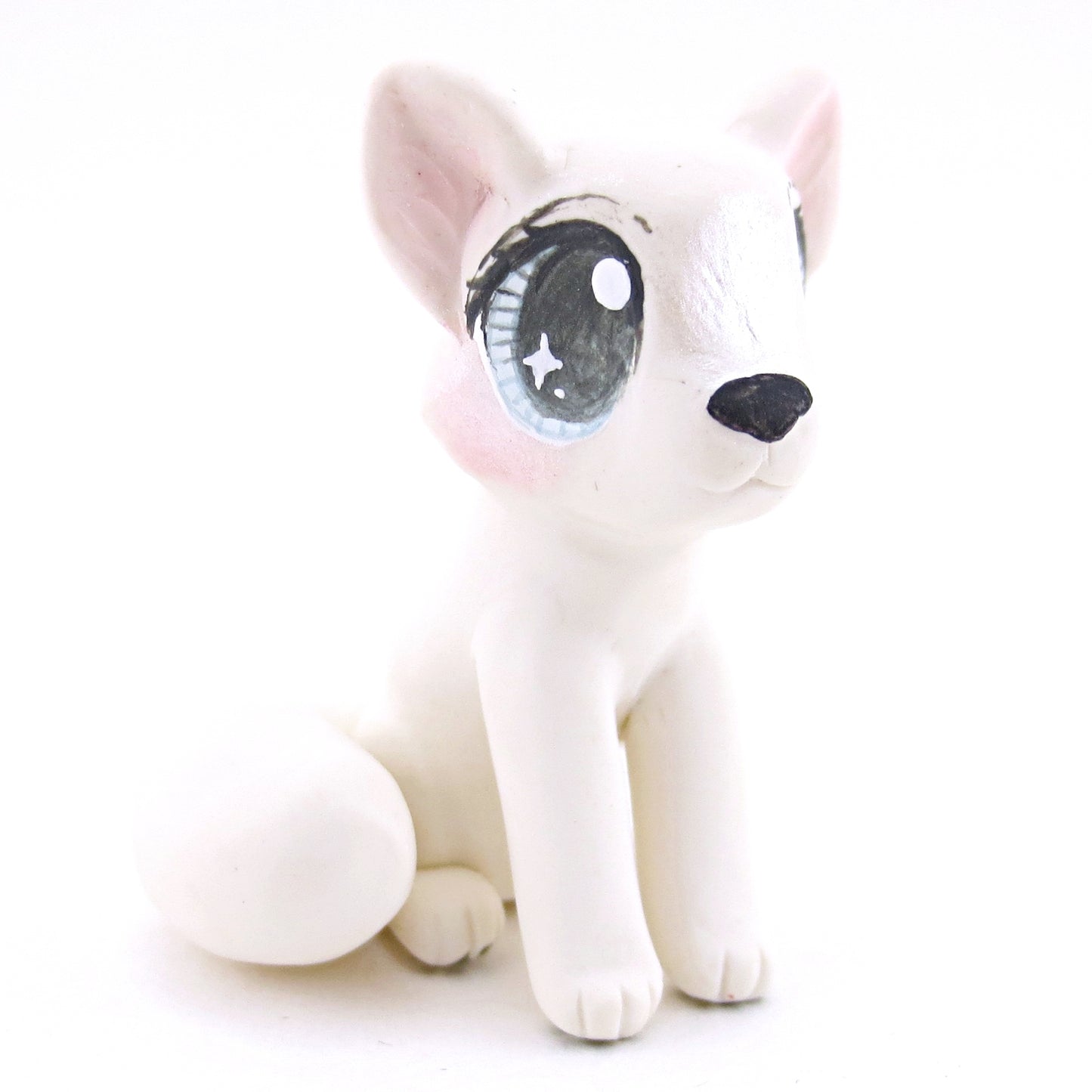 Arctic Fox Figurine - Polymer Clay Christmas Animals