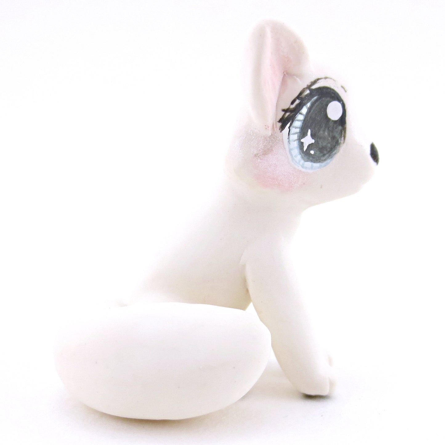 Arctic Fox Figurine - Polymer Clay Christmas Animals