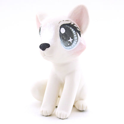 Arctic Fox Figurine - Polymer Clay Christmas Animals