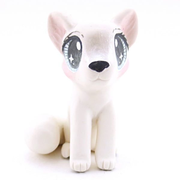 Arctic Fox Figurine - Polymer Clay Christmas Animals