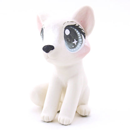 Arctic Fox Figurine - Polymer Clay Christmas Animals