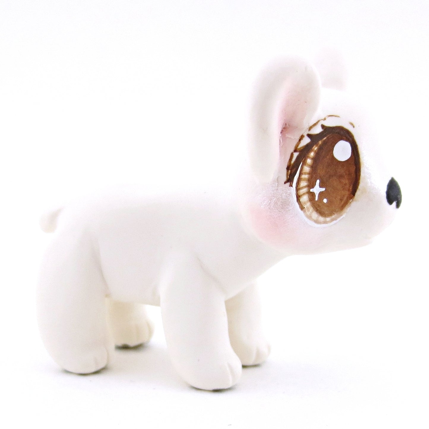 Standing Baby Polar Bear Figurine - Polymer Clay Christmas Animals