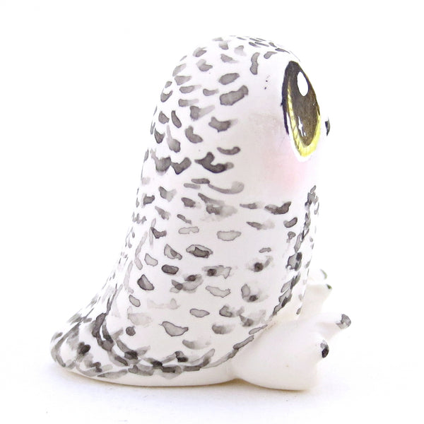 Little Snowy Owl Figurine - Polymer Clay Christmas Animals