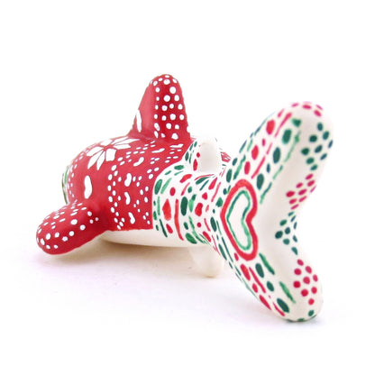 Christmas Sweater Whale Shark Figurine - Polymer Clay Christmas Animals