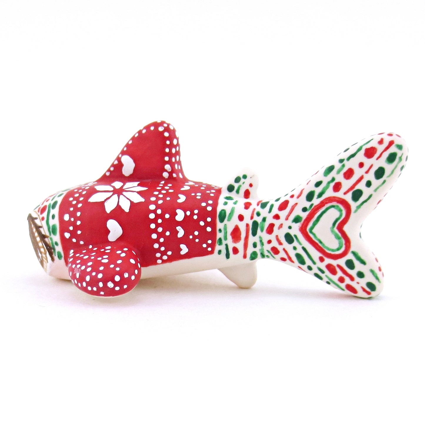 Christmas Sweater Whale Shark Figurine - Polymer Clay Christmas Animals