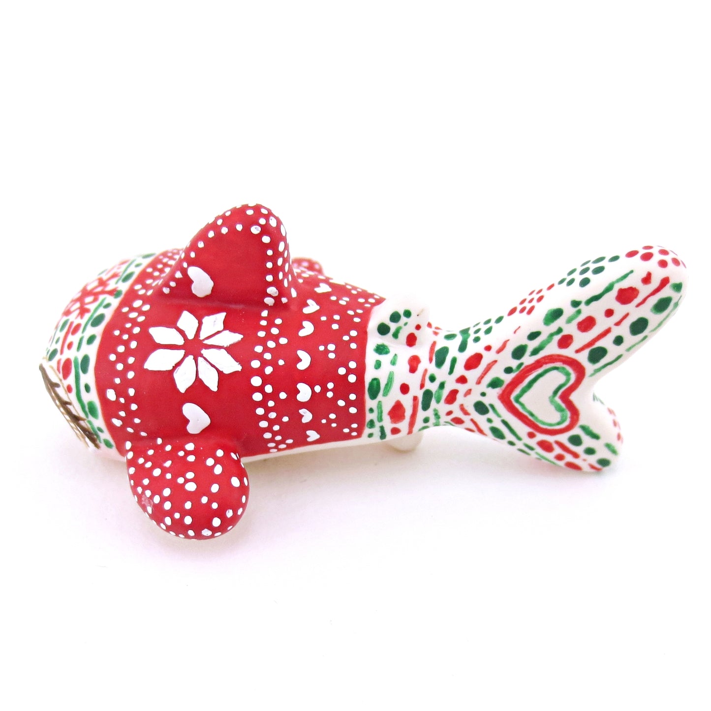 Christmas Sweater Whale Shark Figurine - Polymer Clay Christmas Animals