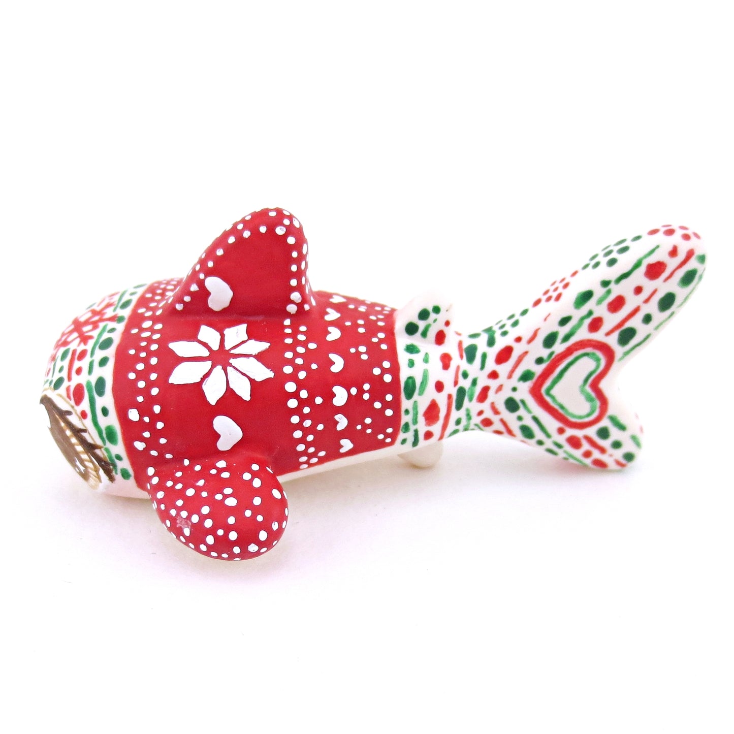 Christmas Sweater Whale Shark Figurine - Polymer Clay Christmas Animals