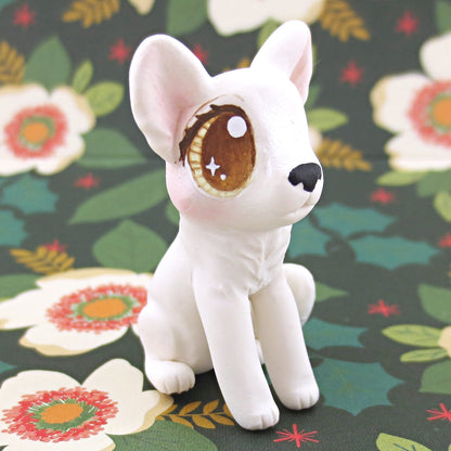 Arctic White Wolf Figurine - Polymer Clay Christmas Animals