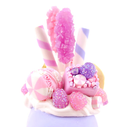 Sugar Plum Blue-Purple Dessert Narwhal Figurine - Polymer Clay Christmas Animals