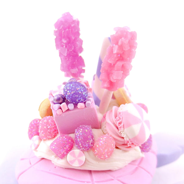 Sugar Plum Pink Shell Dessert Turtle Figurine - Polymer Clay Christmas Animals