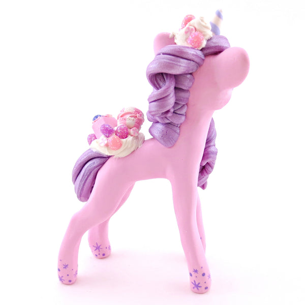 Sugar Plum Unicorn Figurine - Polymer Clay Christmas Animals