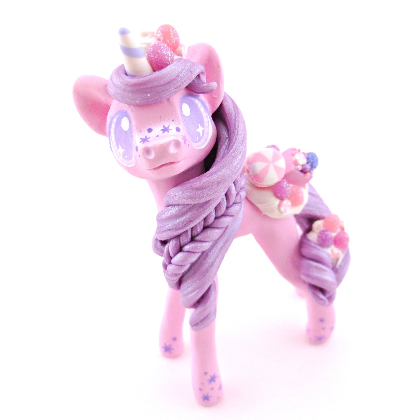 Sugar Plum Unicorn Figurine - Polymer Clay Christmas Animals