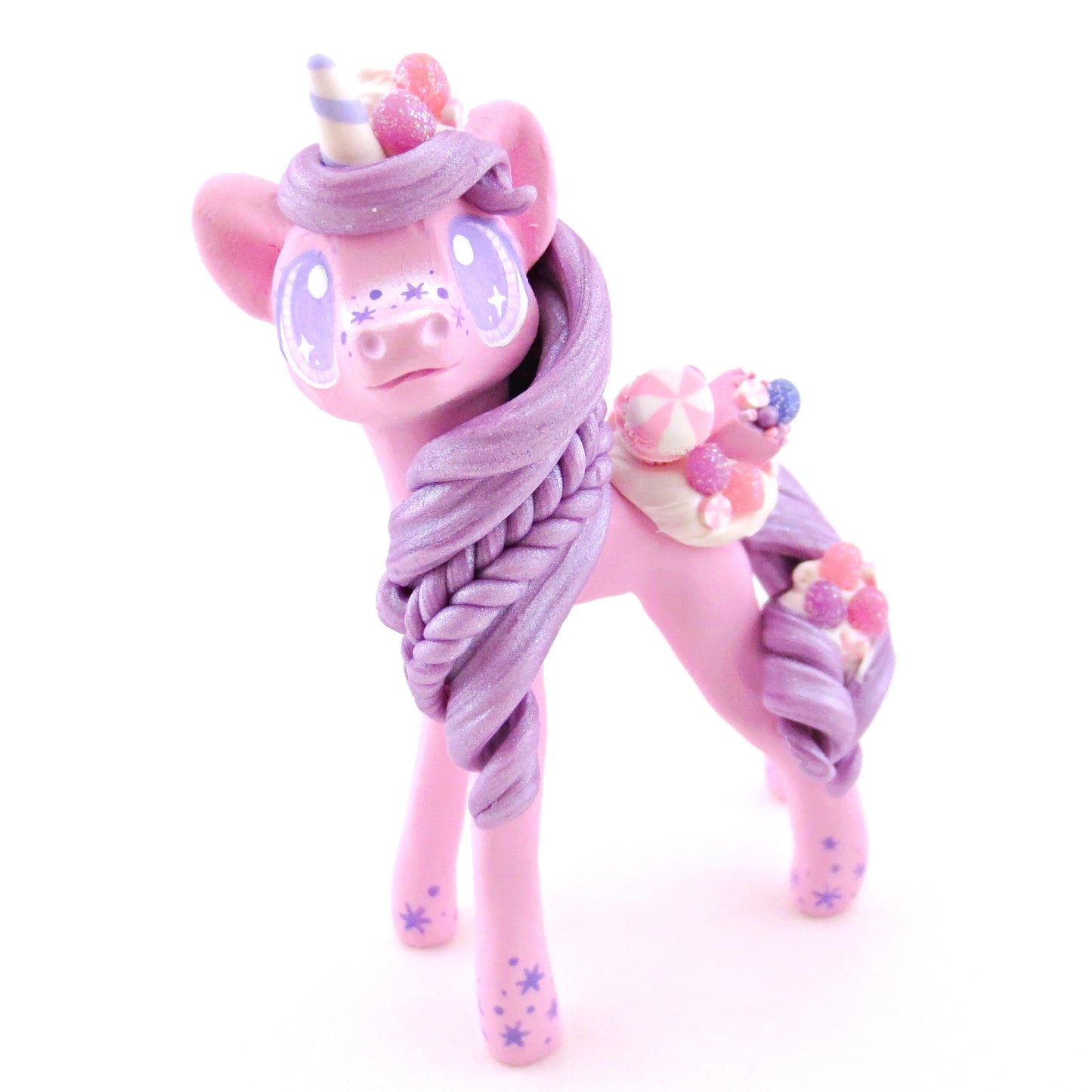 Sugar Plum Unicorn Figurine - Polymer Clay Christmas Animals