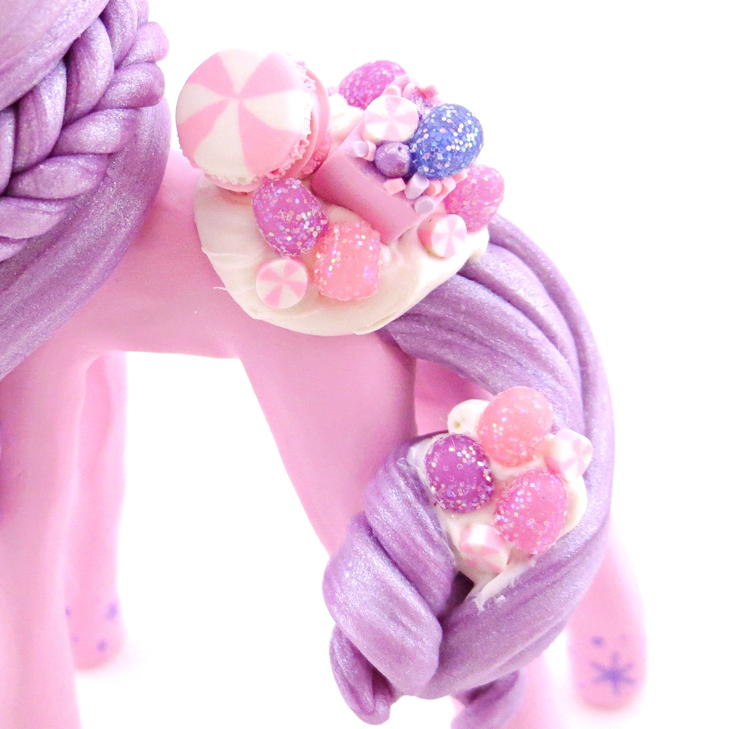 Sugar Plum Unicorn Figurine - Polymer Clay Christmas Animals