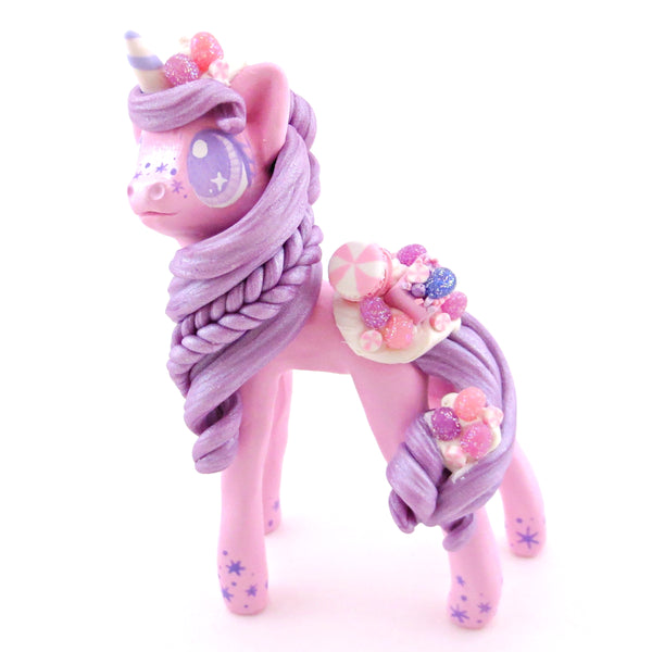 Sugar Plum Unicorn Figurine - Polymer Clay Christmas Animals