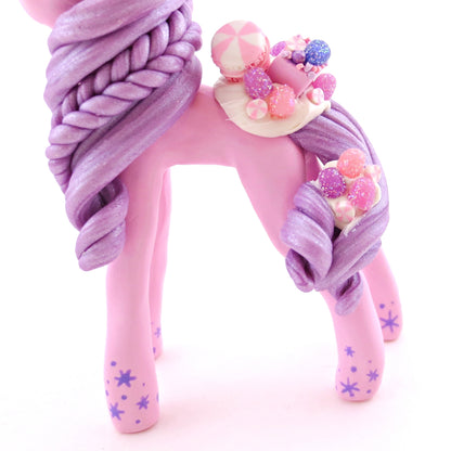 Sugar Plum Unicorn Figurine - Polymer Clay Christmas Animals