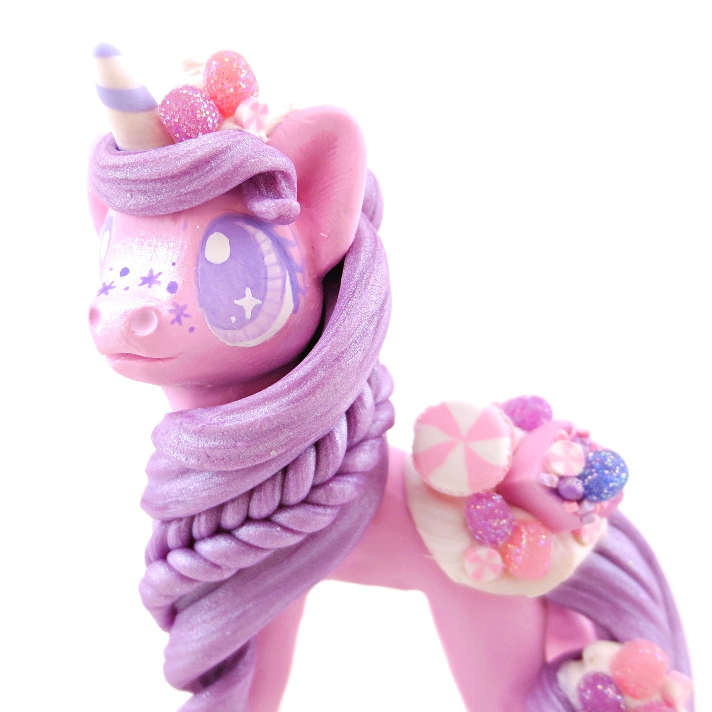 Sugar Plum Unicorn Figurine - Polymer Clay Christmas Animals