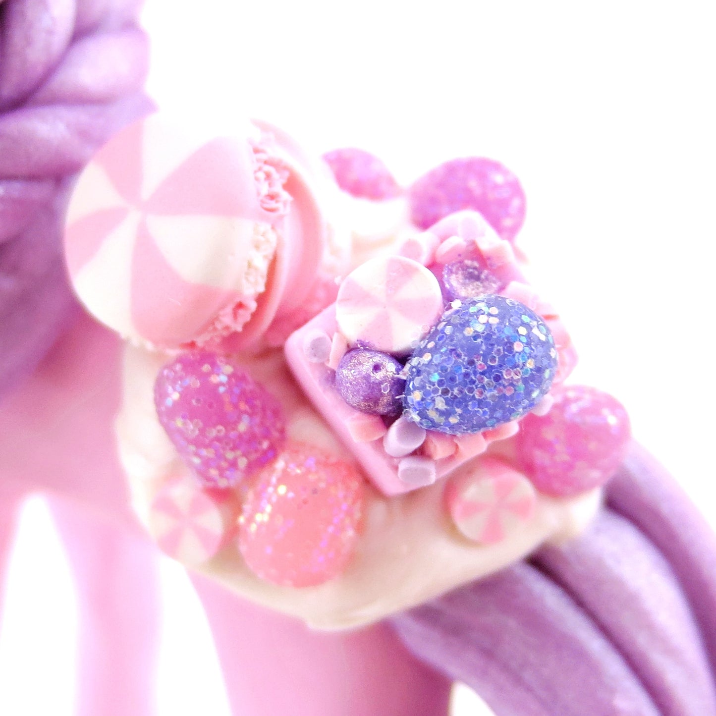 Sugar Plum Unicorn Figurine - Polymer Clay Christmas Animals