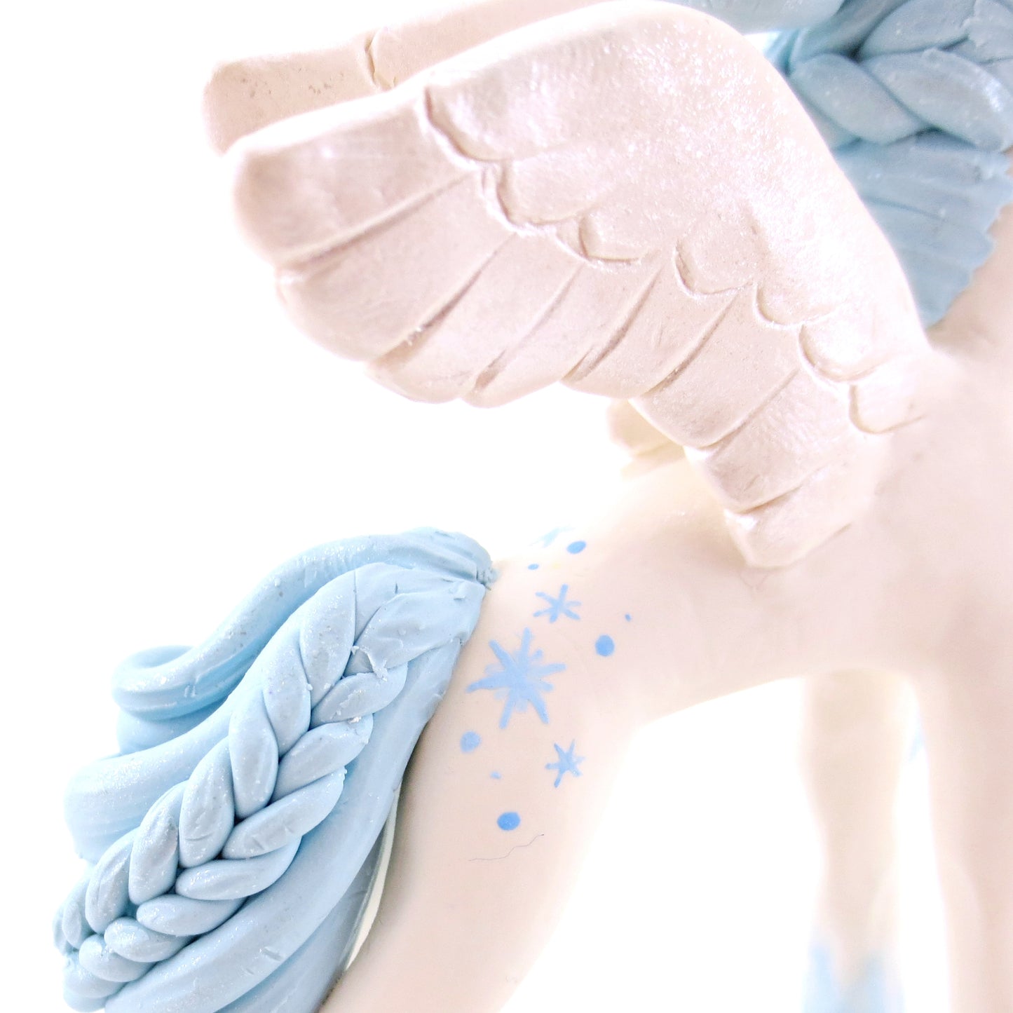 Icy Snowflake Unicorn Figurine - Polymer Clay Christmas Animals