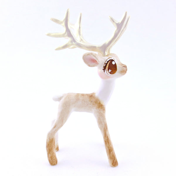 Cupid - Big-Antlered Reindeer Figurine - Polymer Clay Christmas Animals