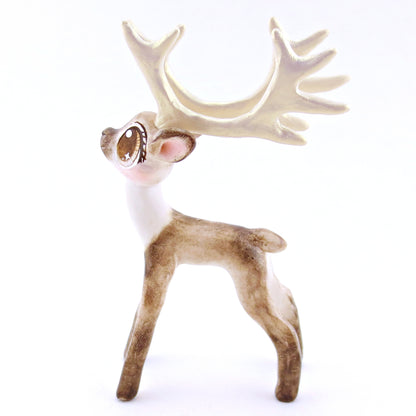 Dasher - Big-Antlered Reindeer Figurine - Polymer Clay Christmas Animals