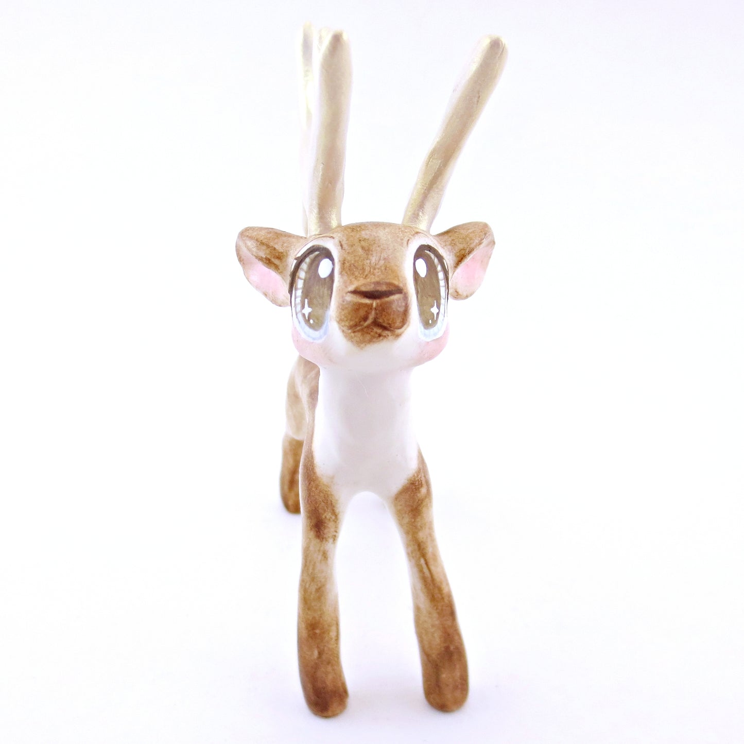 Comet - Big-Antlered Reindeer Figurine - Polymer Clay Christmas Animals