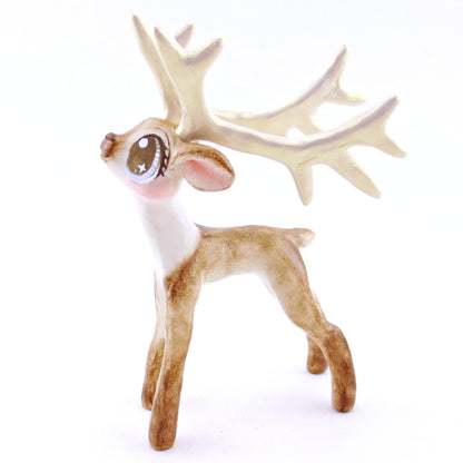 Comet - Big-Antlered Reindeer Figurine - Polymer Clay Christmas Animals