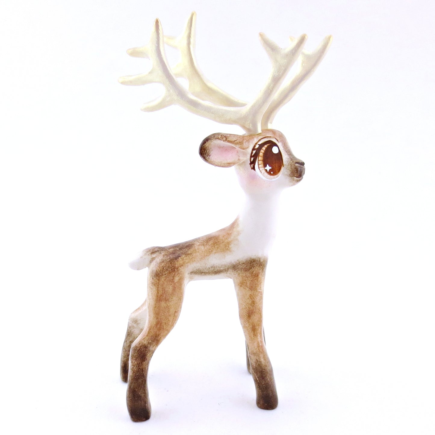 Donner - Big-Antlered Reindeer Figurine - Polymer Clay Christmas Animals