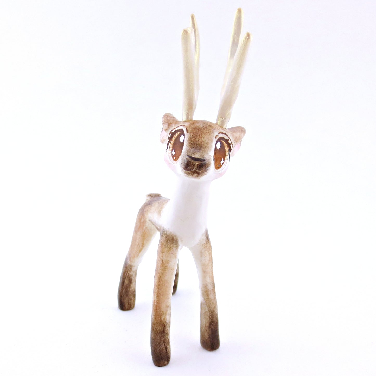 Donner - Big-Antlered Reindeer Figurine - Polymer Clay Christmas Animals